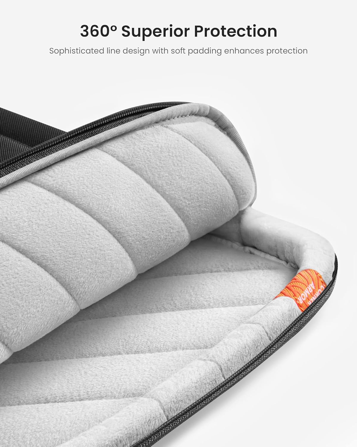 tomtoc 360° Protective Laptop Sleeve for 13.5-14.4 Inch Surface Laptop 6/5/Studio 2/1, Surface Book, Water-Resistant Shockproof Carrying Case Bag for Acer Aspire/Swift, ASUS Vivobook/Zenbook 14, Black