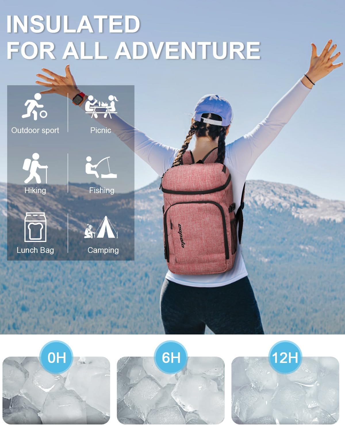 Capolo 36/45 Cans Cooler Backpack Insulated Waterproof for Women Men Lunch Backpack Coolers Leak Proof Soft Cooler Bags