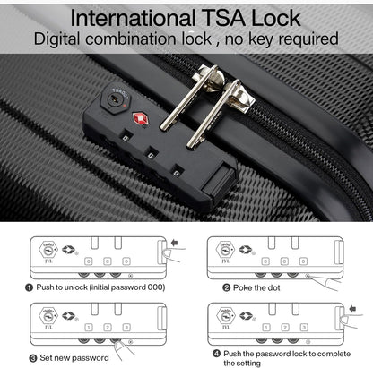 Hanke 16 Inch Underseat Carry on Suitcases with Wheels,Lightweight Hard Shell Carry on Luggage for Weekender,Travel Approved Small Suitcase,Travel Luggage for Womem Men,Jet Black.