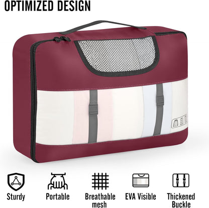 Veken 10 Set Packing Cubes for Travel Essential, Suitcase Organizer Bags in 4 Sizes, Carry-On Luggage Accessories with Large Laundry & Hanging Toiletry Bag, Must-Have for Airplane, Road Trip & Camping