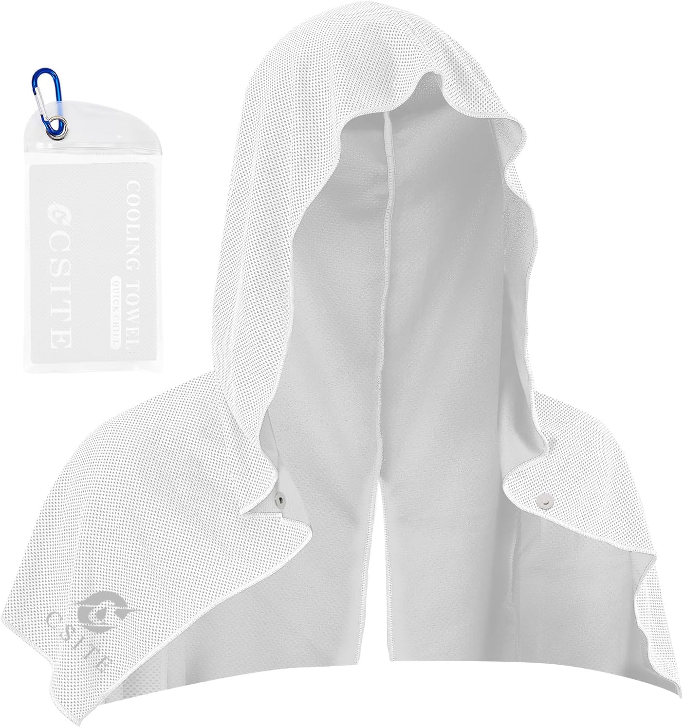 Cooling Hoodie Towels for Neck and Face, UPF 50 Sun Protection & Instant Cooling, Ice Towels for Hot Weather, Soft Breathable Towel for Sport, Work Out, Gym, Camping & More Activities