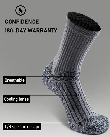 Elite Cushioned Compression Mid-crew Socks 4-Pack for Youth Women Men