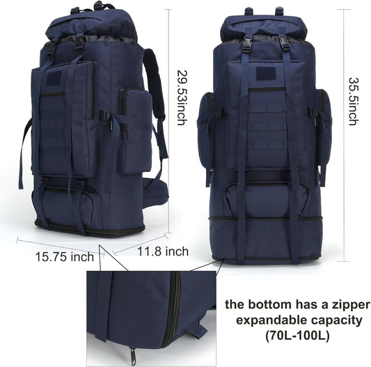Hiking Backpack for Men 70L/100L Camping Backpack Military Rucksack Molle 3 Days Assault Pack for Climbing