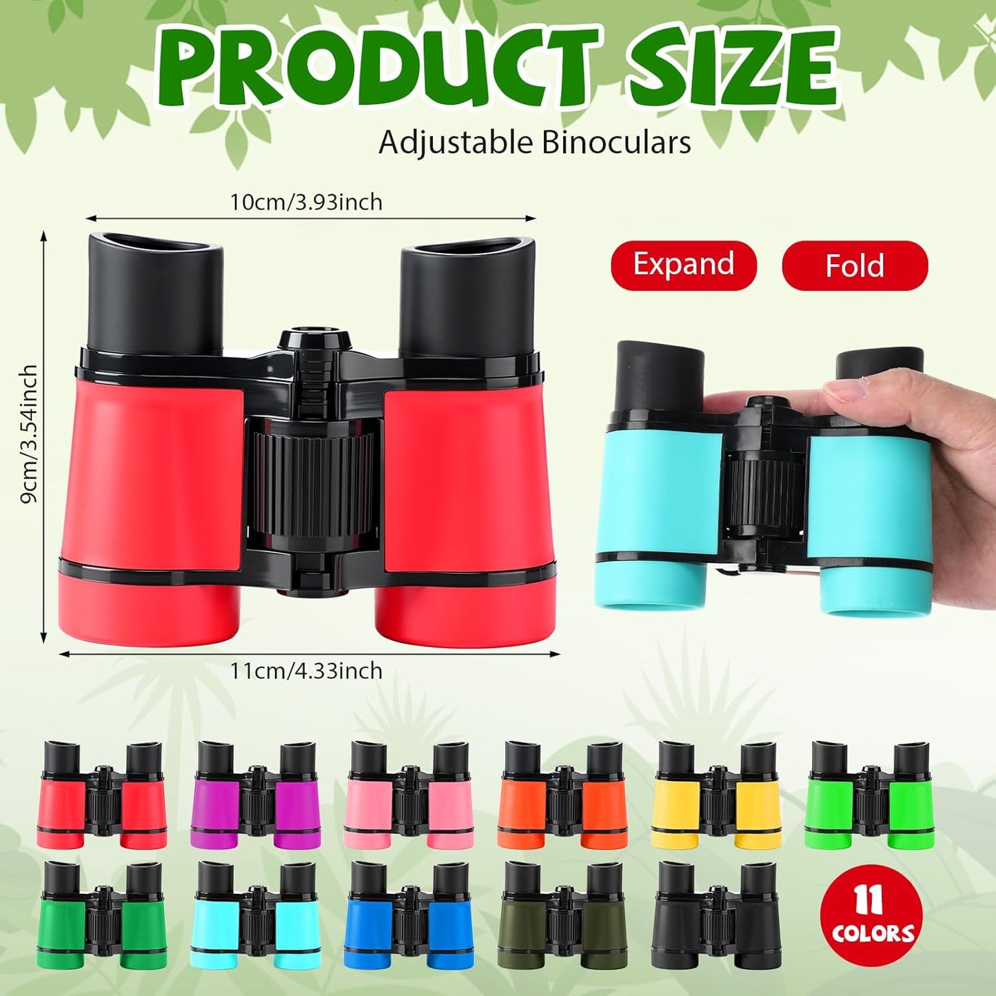 12 Set Binocular Compass Magnifying Glass Set Christmas Birthday Gift Small Telescope Binocular with Whistle Bag for Outdoor Exploring Stocking Stuffer(Multiple Color,Classic)