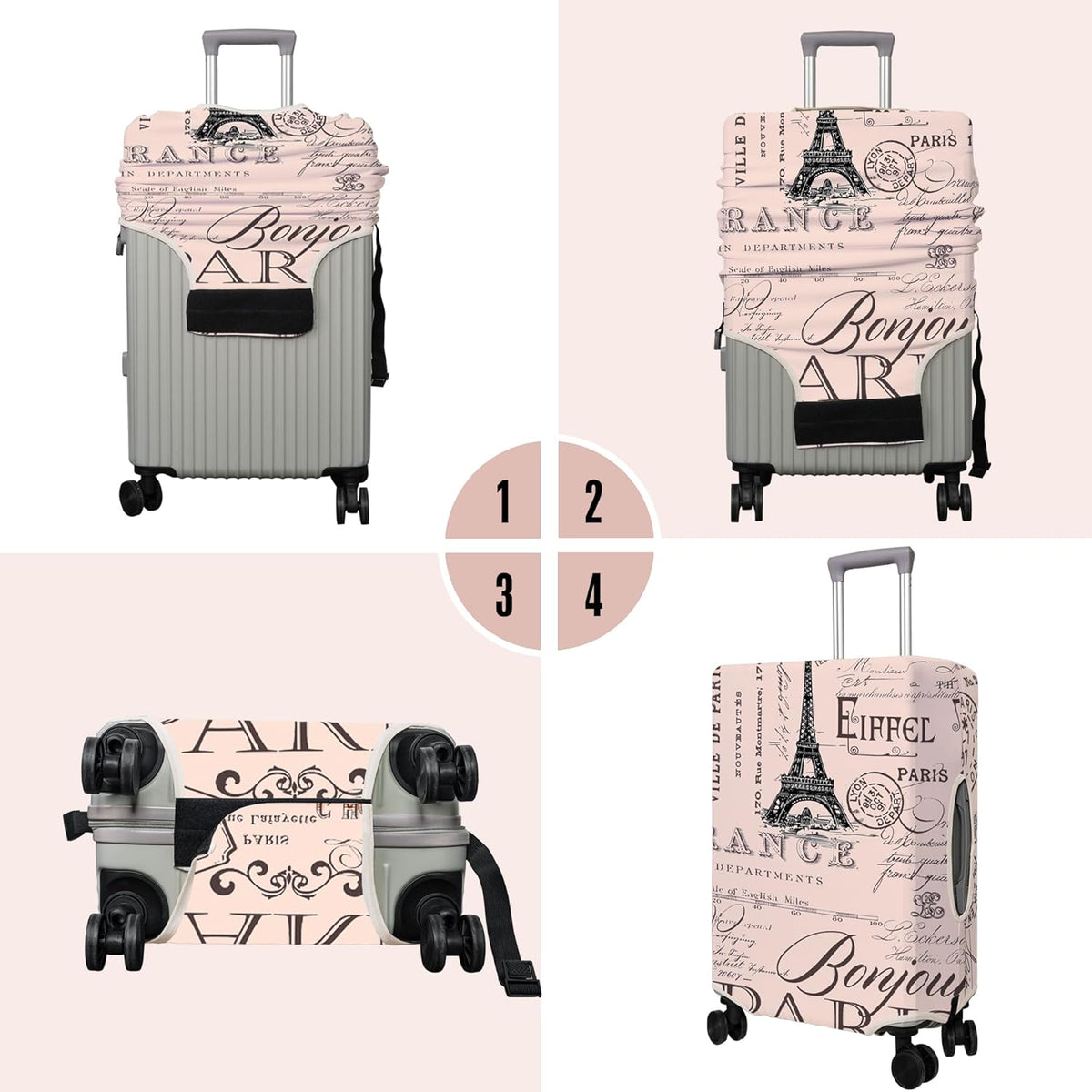 Travel Luggage Cover Suitcase Protector Fits 18-32 Inch Wheel Covers PatternedTravel Related Items Flower Luggage Protector Elastic M
