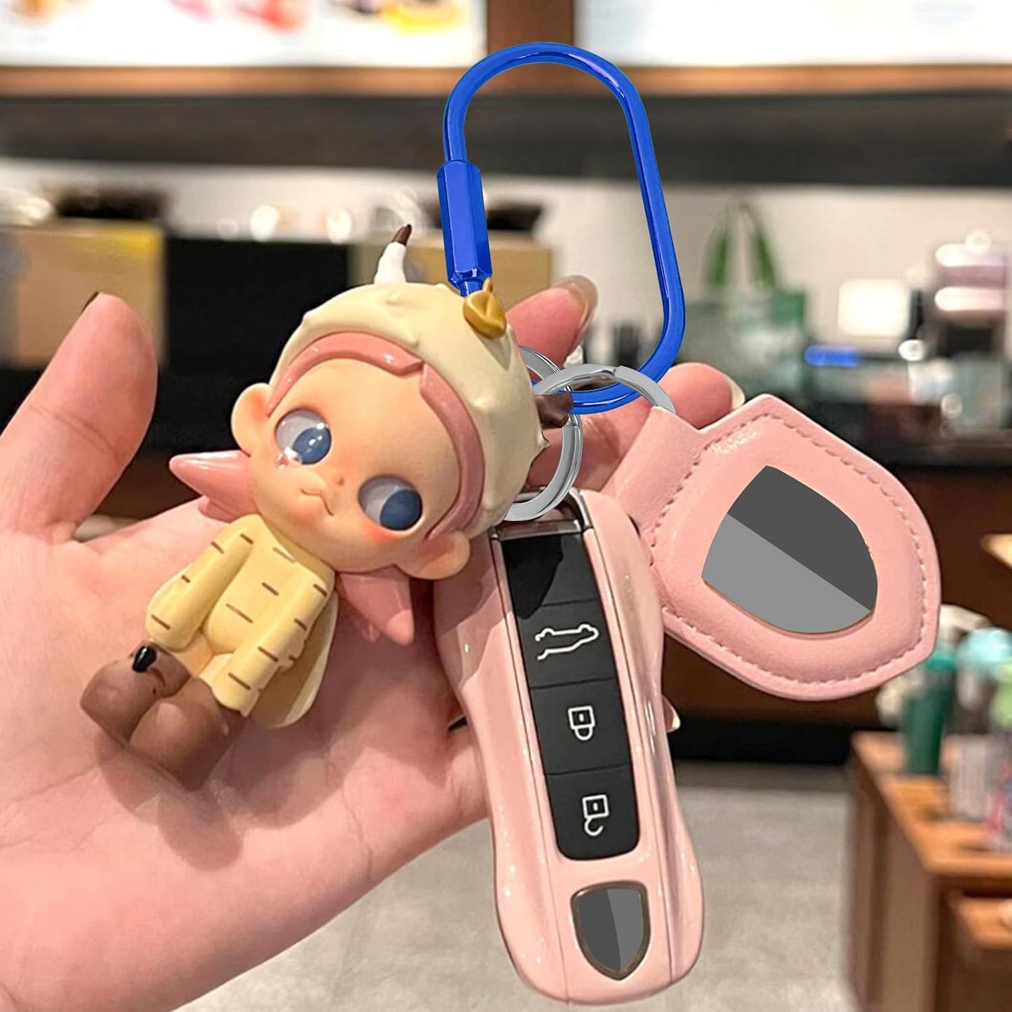 Key Chain, Brass Key Rings 2 Pack Screw Lock Key Organizer with 4 Rings Carabiner Keychain Clip for Men and Women