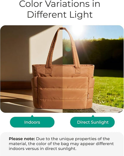 BAGSMART Tote Bag for Women, Lightweight Puffy Tote Bag - Image 3
