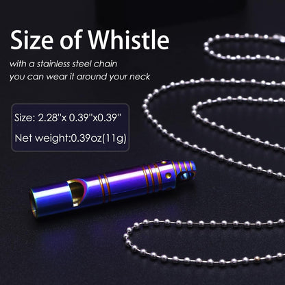 Whistle Emergency Titanium Whistle,Survival Loud Whistle Safety Whistle for Kids Women,EDC Signal Whistles Necklace