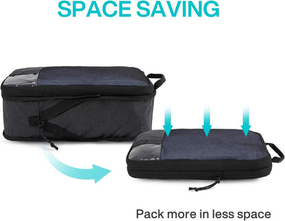 BAGSMART 6 Set Compression Packing Cubes - Lightweight Travel Essentials, Durable Luggage Organizer