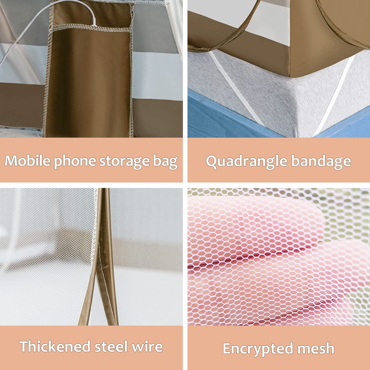 Jsanh Folding Mosquito Net Tent Canopy Curtains for Beds Pop Up Mosquito Net Tent King Size Portable Mosquito Netting with Bottom for Baby Adults(L80xW80XH62 inch