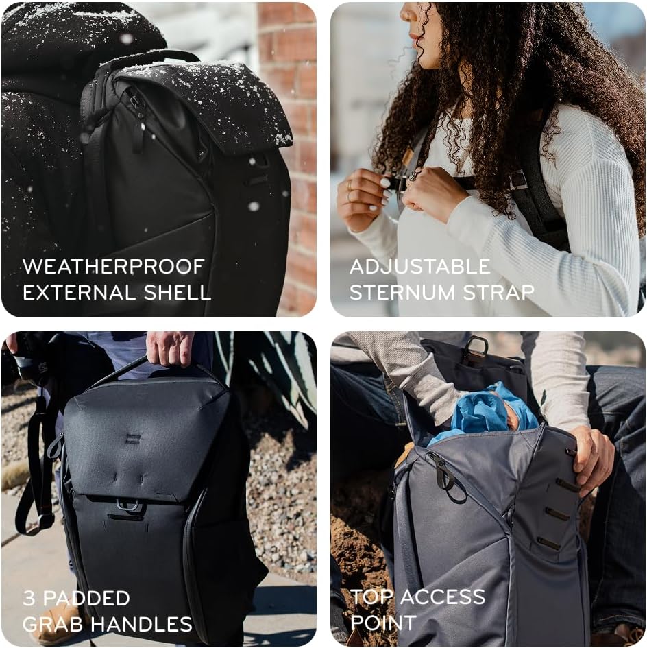 Peak Design Everyday Backpack 30L, Kelp, MagLatch Top, Dual Side Access, FlexFold Dividers, Fits 15" or 16" Laptop, For Camera Carry, Daily Commutes or Travel, Versatile Backpack for Men and Women