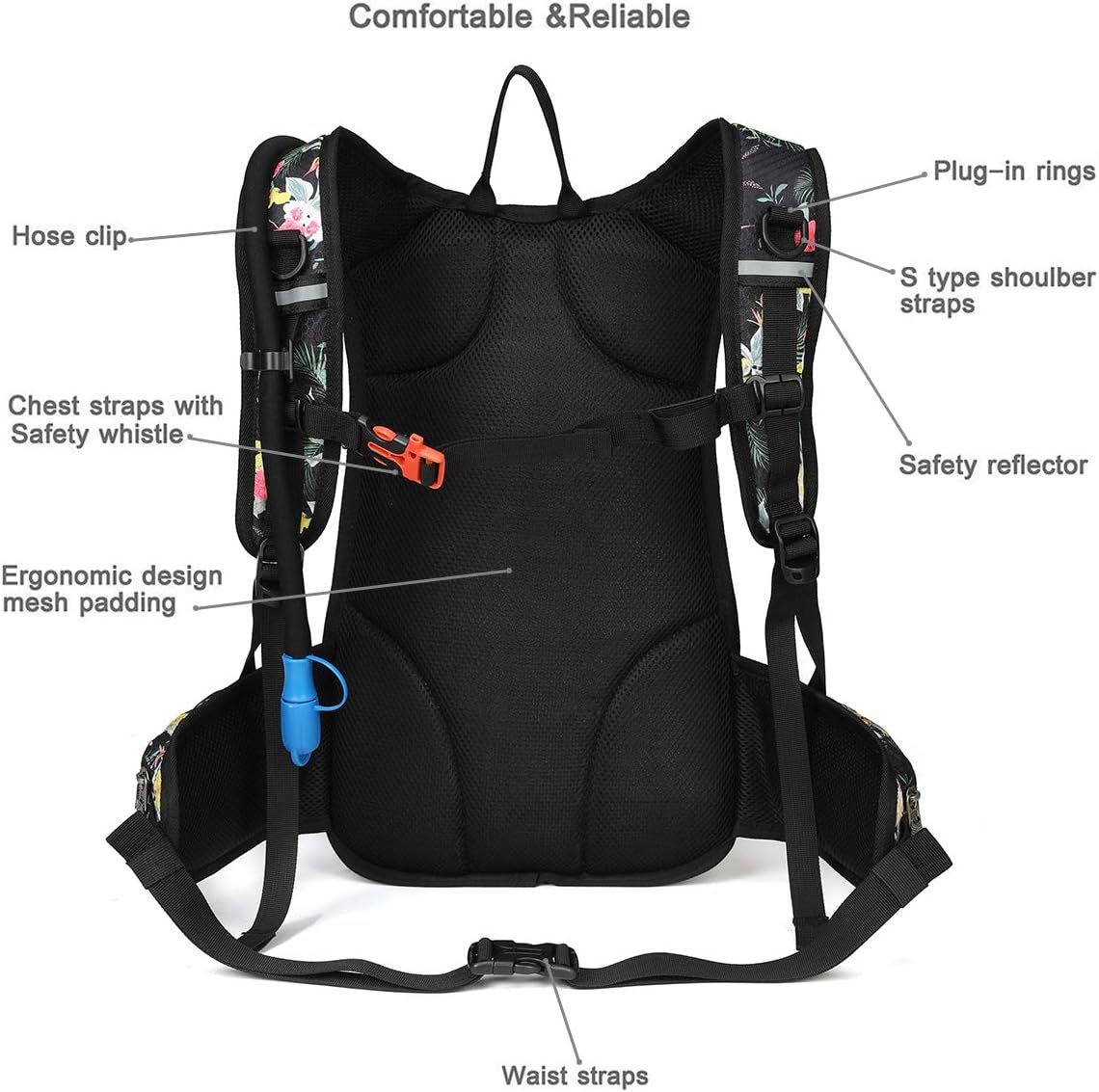 Hydration Pack Backpack with 3L Water Bladder for Men & Women, Hiking Daypack with Thermal Insulation | Running, Cycling, Camping, Skiing, Outdoor Activities