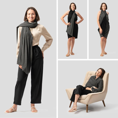 16-in-1 Compact Travel Blanket with Bag – Reversible, Ultra Soft Bamboo Airplane Blanket with Hidden Pocket - Lightweight & Packable for Flights, Camping, Picnic, Travel Essentials