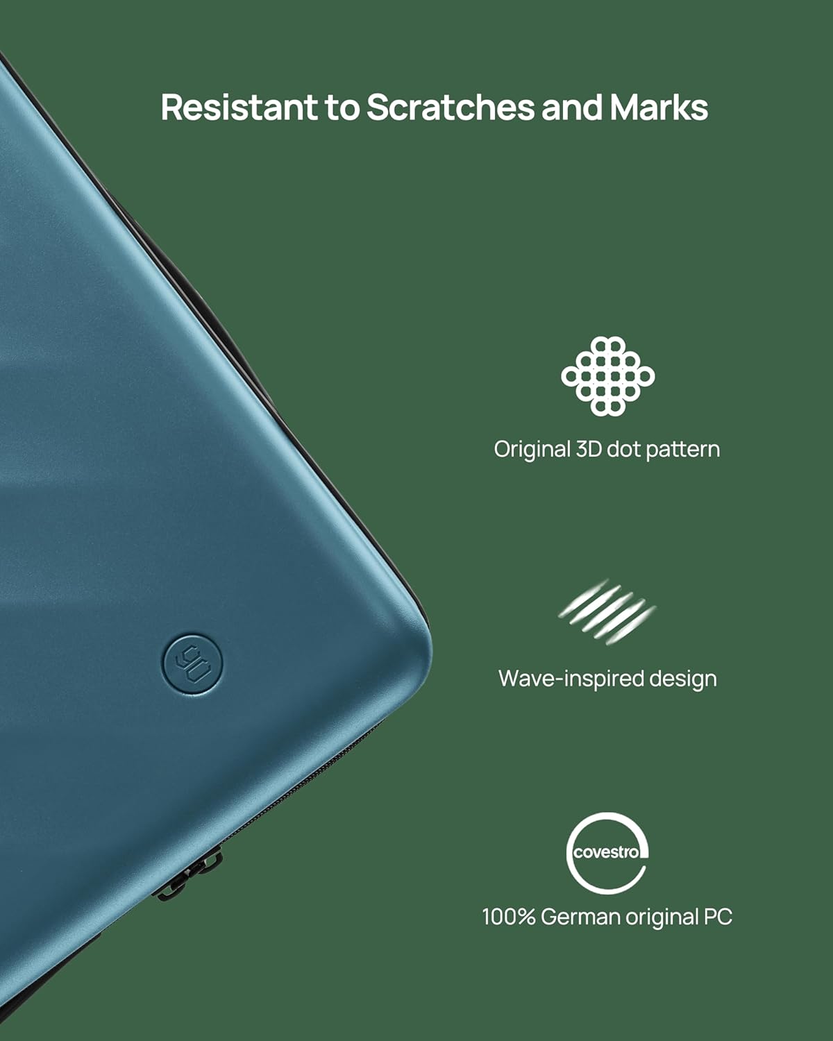 Carry On Suitcase, 20 Inch Carry-On Luggage with Double Spinner Wheels, Anti-Burst Zipper, Hard Case PC Suitcase Carry On, Lightweight Travel Luggage, TSA Approved (Topaz Blue, Hudson)