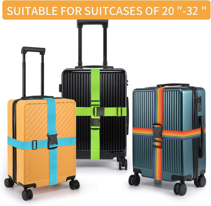 BILIONE Luggage Straps, 79" Long Belts Keep Suitcase Secure While Traveling, TSA Approved Add a Bag Premium Accessory for Travel Bag Closure (Pink, 4Pcs)