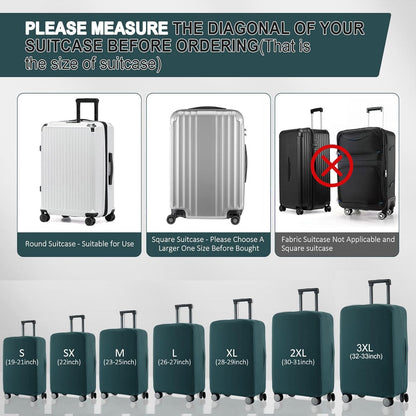 Travel Luggage Cover Suitcase Protector Scratch-Resistant Fit 19-31 Inch Suitcase, Not Included Suitcase (Avocado Green, SX(22-23 inch))