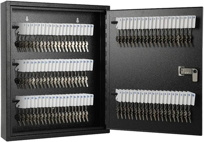 KYODOLED 100Keys Key Cabinet Organizer, Key Lock Box Wall Mount with Code, Large Keys Storage Combination Lock Box,17"x 12.99" x 3.26" (Black,100 Key)