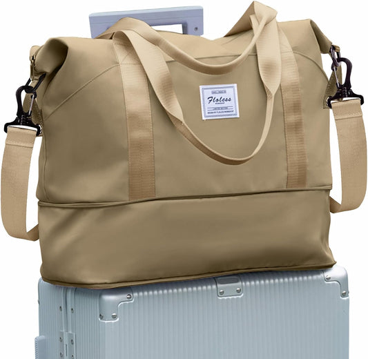 Travel Duffel Bag, Sports Tote Gym Bag, Shoulder Weekender Overnight Bag for Women