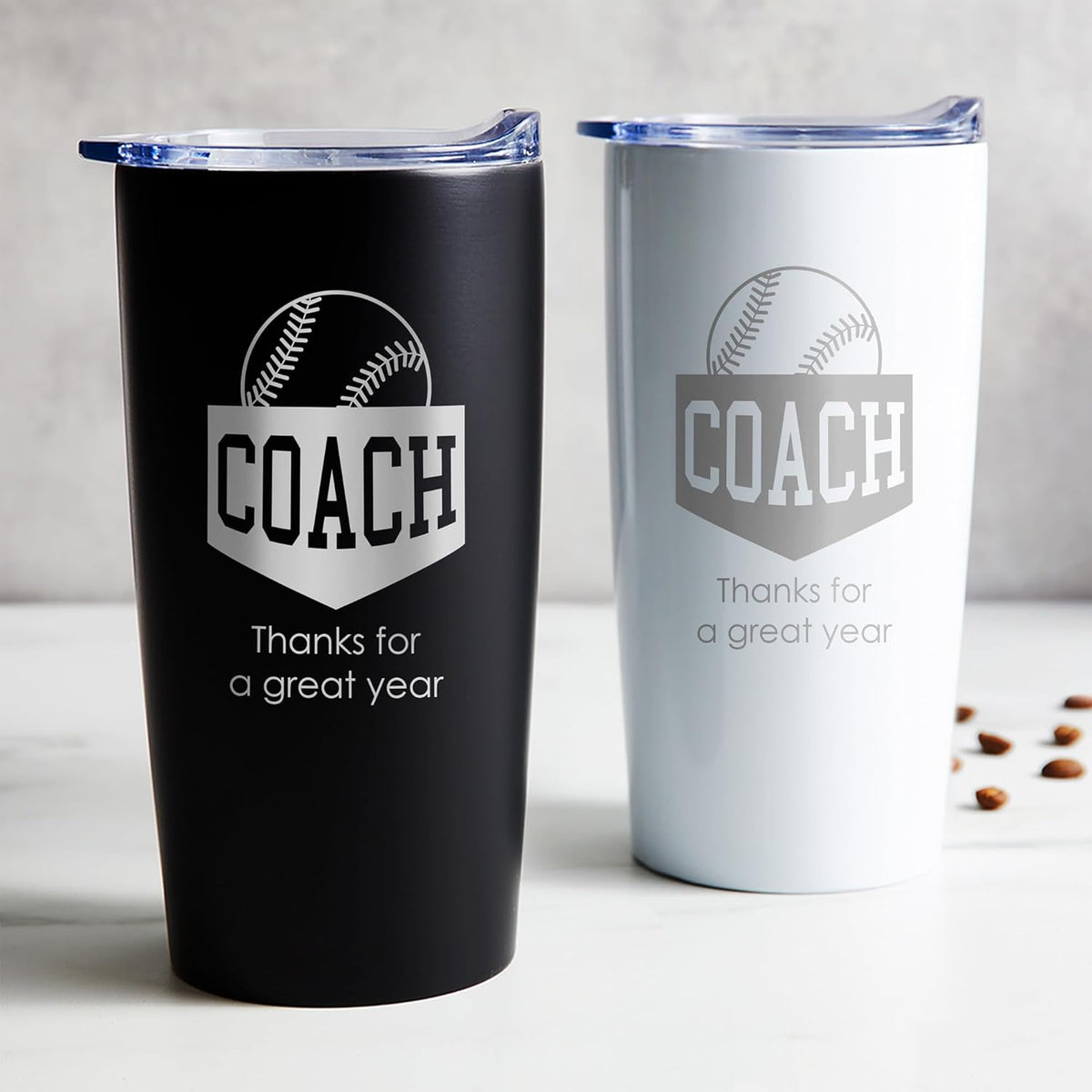 Lifetime Creations Engraved Baseball Coach Tumbler: Baseball Coach Gifts, Baseball Coach Thank You Gift Ideas, Appreciation Gift, Insulated Stainless Steel (Matte Black, 20 Ounce Travel Mug)