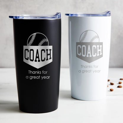 Lifetime Creations Engraved Baseball Coach Tumbler: Baseball Coach Gifts, Baseball Coach Thank You Gift Ideas, Appreciation Gift, Insulated Stainless Steel (Matte Black, 20 Ounce Travel Mug)