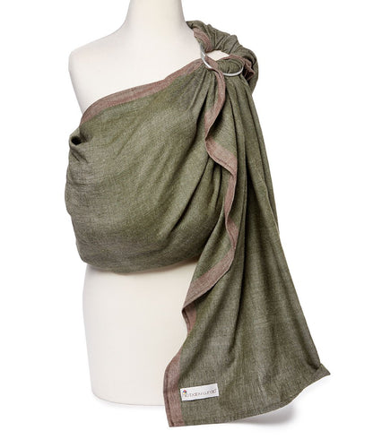 Hip Baby Wrap Ring Sling Baby Carrier for Infants and Toddlers - Beautiful, 100% Soft Cotton Baby Wraps Carrier for Babies 8-35 lbs - Perfect Baby Shower Gifts Moms and Dads - Nursing Cover (Olive)