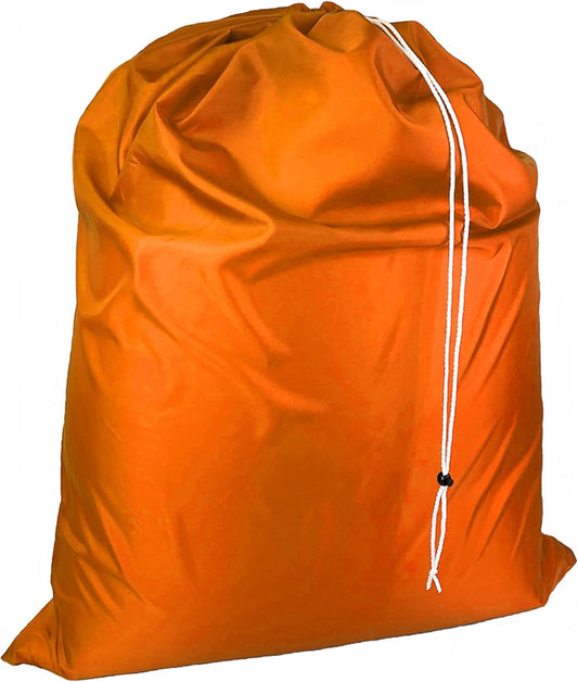 Laundry Bag with Locking Closure Drawstring – Extra Large Heavy Duty 100% Nylon, Large & Foldable Clothes Sack – Lightweight Dirty Laundry Organizer for Travel, Dorm, Gym – L 40" x H 50" (ORANGE)