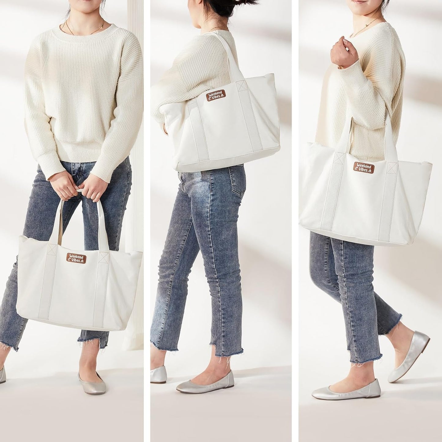 AW BRIDAL Monogram Canvas Tote Bag for Chrismas, Bridal Shower, Retirement, Birthday Gifts for Women Mom Wife Sister Friends