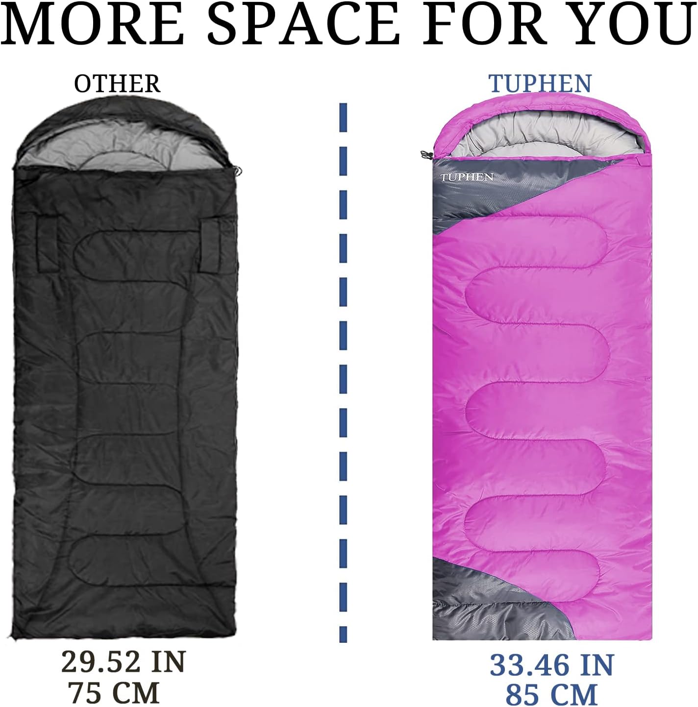tuphen- Sleeping Bags for Adults Kids Boys Girls Backpacking Hiking Camping Microfiber Liner, Cold Warm Weather 4 Seasons Indoor Outdoor Use, Lightweight & Waterproof