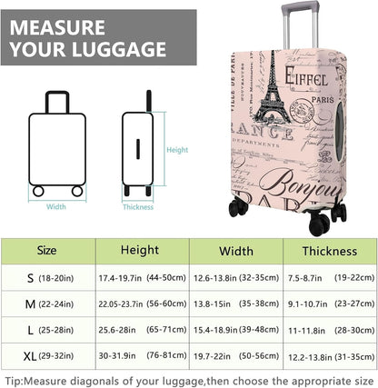 Travel Luggage Cover Suitcase Protector Fits 18-32 Inch Wheel Covers PatternedTravel Related Items Flower Luggage Protector Elastic L