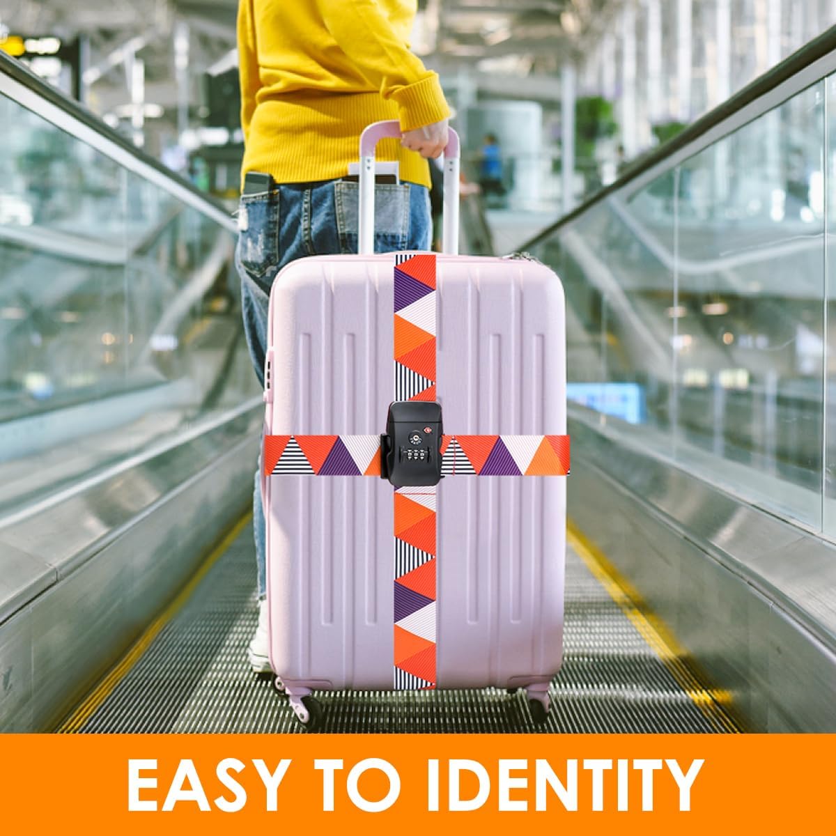 Adjustable Travel Luggage Strap Suitcase Belt Travel Bag Accessories 1.96 in W x 6.23 ft L