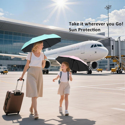 BAODINI Travel Mini Umbrella for Purse With Case Small Compact UV Sun Protection Sun Lightweight Tiny Pocket Umbrella for Women Kids and Men