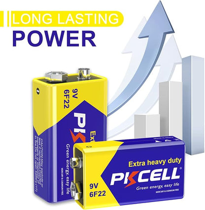 9V 6F22 Batteries High-Power Batteries Long Battery Life 9 Volt Carbon - Image 4