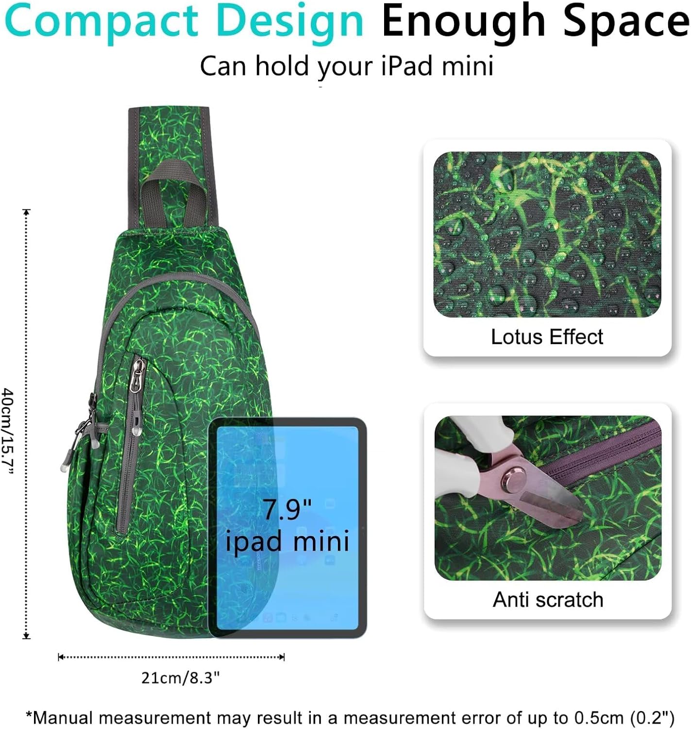 TITECOUGO Small Sling Bag, Lightweight Crossbody Backpack for Men Women, Shoulder Bag for Sports and Outdoor