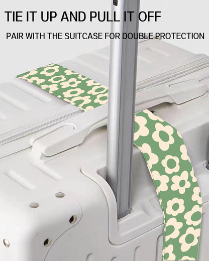 Luggage Straps for Suitcases, Adjustable Travel Belt, Durable Wide Luggage Strap, Cute Suitcase Strap Identifiers with Buckle, Bag Straps for Luggage, Grey Cute Flowers