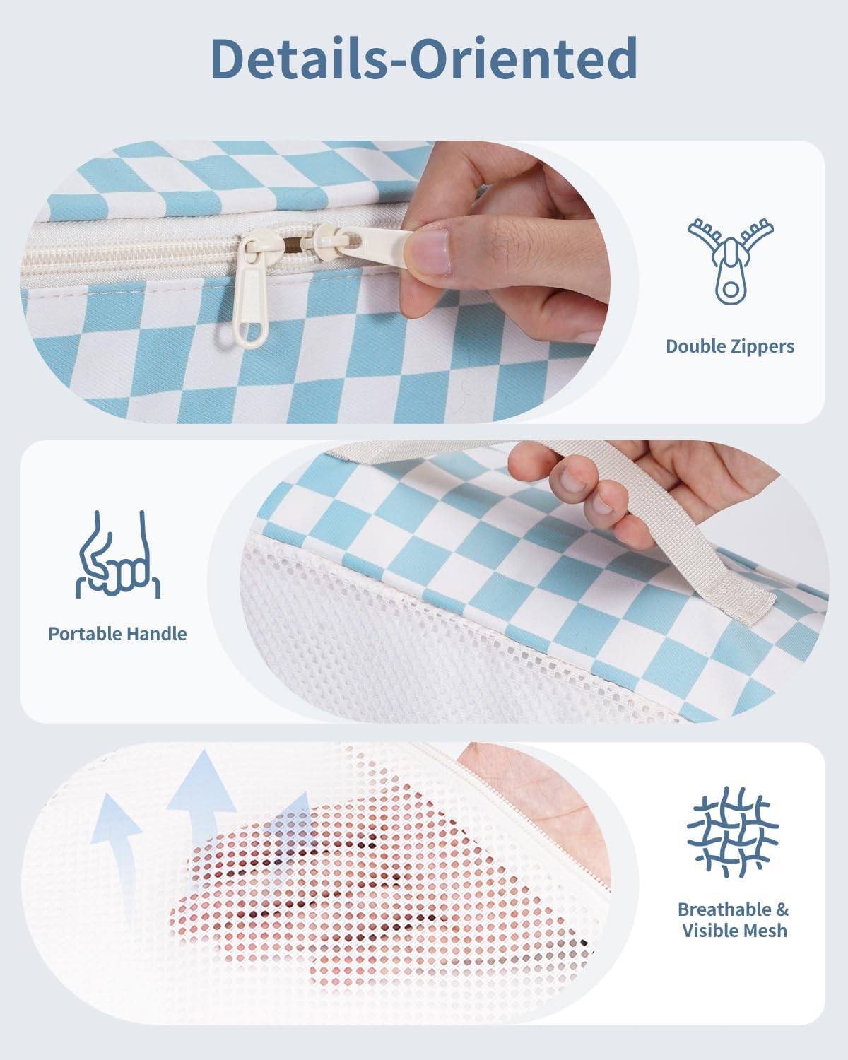 Narwey 7 Set Checkered Packing Cubes for Travel Carry on Suitcase Luggage Organizer Bags for Kids Women Men, Durable Packing Organizers Bag, Travel Essentials Accessories (Combined Checkerboard)