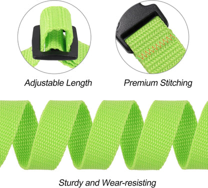 Buckle Straps with Clips, Adjustable Nylon Straps with Buckle, Packing Strap, Green 4 Pack (4‘x0.75“)