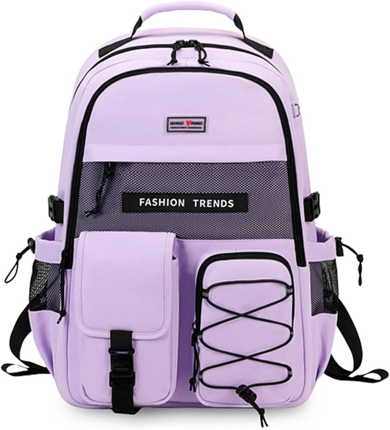 Lohol Multi-Pocket Backpack with 15.6 inch Laptop Compartment, Water Resistant Bookbag for School College and Travel (Purple)