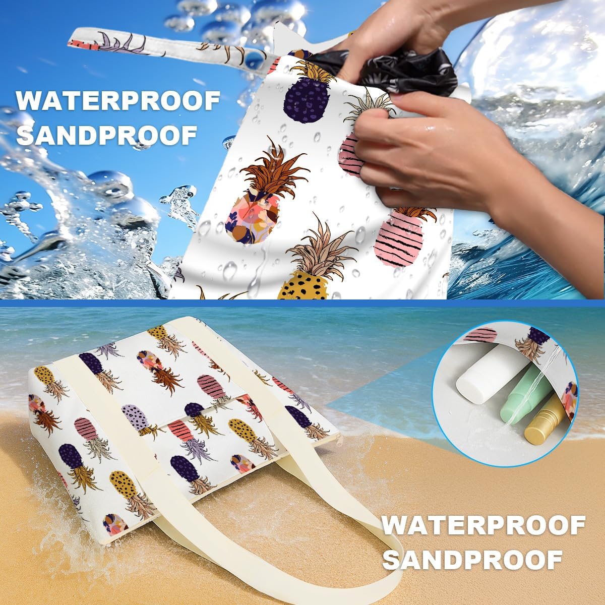 Beach Bags Wet Bag for Swimsuit Tote Bag for Friends Travel Gifts, Aloha Bags Waterproof Vacation Essential
