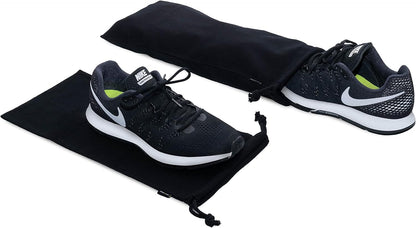 ZENPAC Shoe Dust Bags, Black Duster Flannel Pouch with Drawstring Closure, Washable Breathable Cotton Fabric for Boots, Travel, Luggage, 8x17, 4 Pack