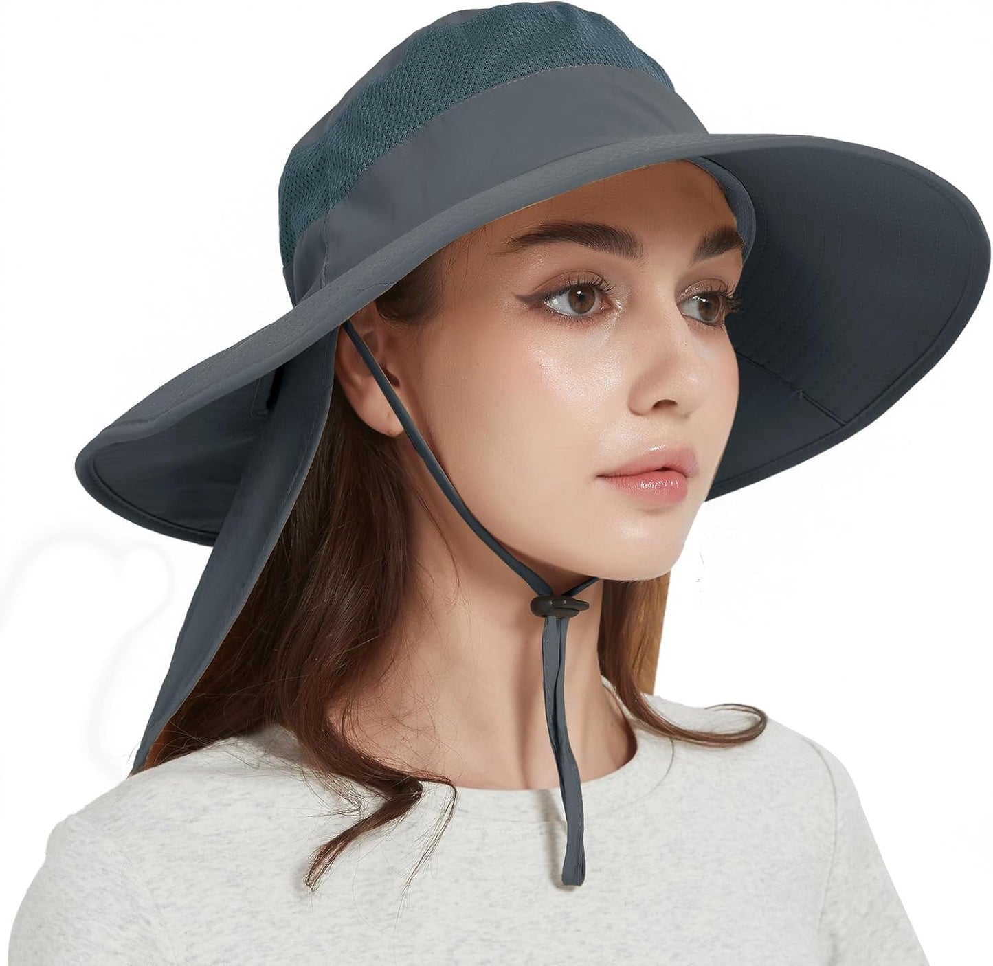 Fishing Hat Breathable Wide Brim Sun Hats with Neck Flap Bucket Hat Outdoor Safari Hat for Men Women UPF 50+ Sun Protection