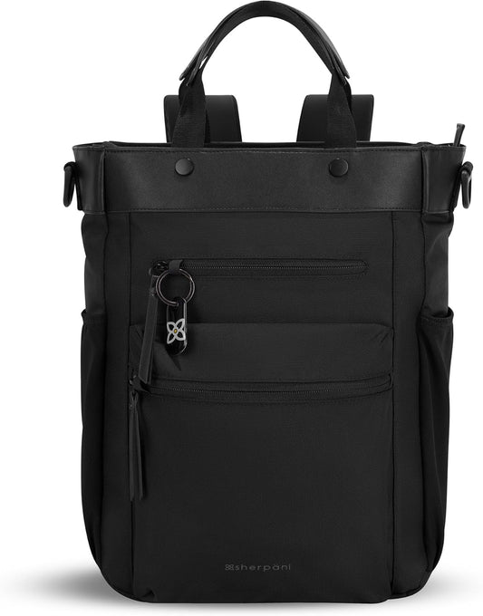 Sherpani Soleil, Anti Theft Convertible Backpack, 3 in 1 Tote Bag, Cross Body Purse, 18L Travel Backpack, Travel Gifts for Women, RFID Protection, Fits 13” Laptop (Carbon Lite)