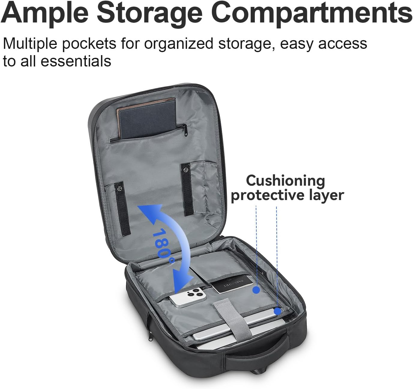 SOKOK Carry On Travel Backpack Waterproof Business Backpack with Laptop Compartment, Hardshell Computer Backpack for Men and Women, Graphite