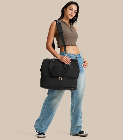 Weekender Bags for Women, Large Travel Duffel Bag with Shoes Compartment, Carry On Overnight Tote Bags with Toiletry Bags, Hospital Bags for Labor and Delivery