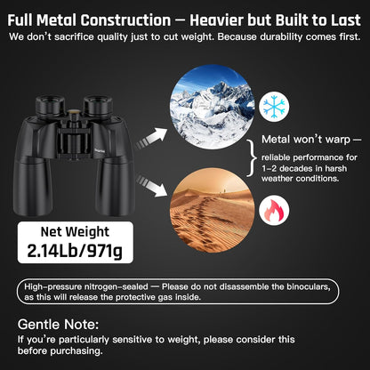 10x50 Binoculars for Adults - HD High Powered Binoculars for Bird Watching, IPX7 Waterproof Fogproof,Fully Multi-Coated BAK4 Prism Optics for Hunting,Travel