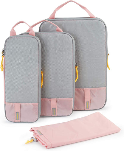 BAGSMART 6 Set Compression Packing Cubes - Lightweight Travel Essentials, Durable Luggage Organizer