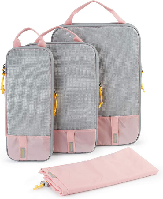 BAGSMART 6 Set Compression Packing Cubes - Lightweight Travel Essentials, Durable Luggage Organizer