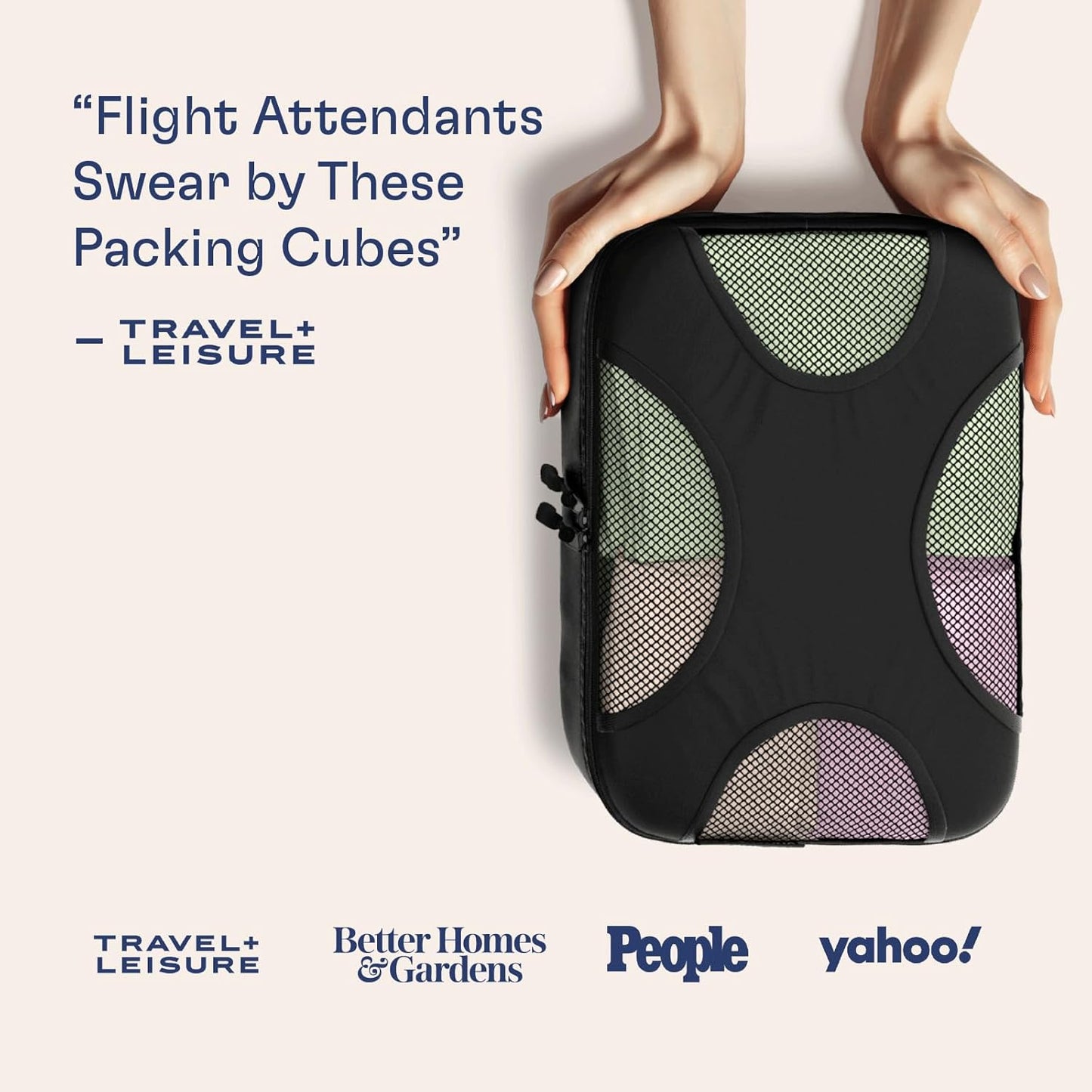 Shacke Premium 5 Packing Cubes Set - Lightweight Mesh Travel Luggage Organizers with Laundry Bag, 5-Piece Suitcase Storage System (Black)