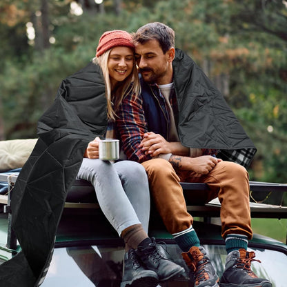 Outdoor Waterproof Blanket, Foldable Fleece Stadium Blanket for Outdoor Sports Event, Camping, Concerts, Car, Pet, Picnics - Windproof, Wearable, Machine Washable 80" x 58"