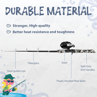 Kids Fishing Pole, Portable Telescopic Kids Fishing Poles for Boys and Girls, Fishing Rod and Reel Combo Kit with Tackle Box, and Fishing Net, Best Fishing Pole for Toddler Youth