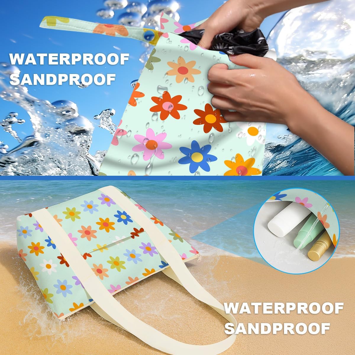 Beach Bags Wet Bag for Swimsuit Tote Bag for Friends Travel Gifts, Aloha Bags Waterproof Vacation Essential